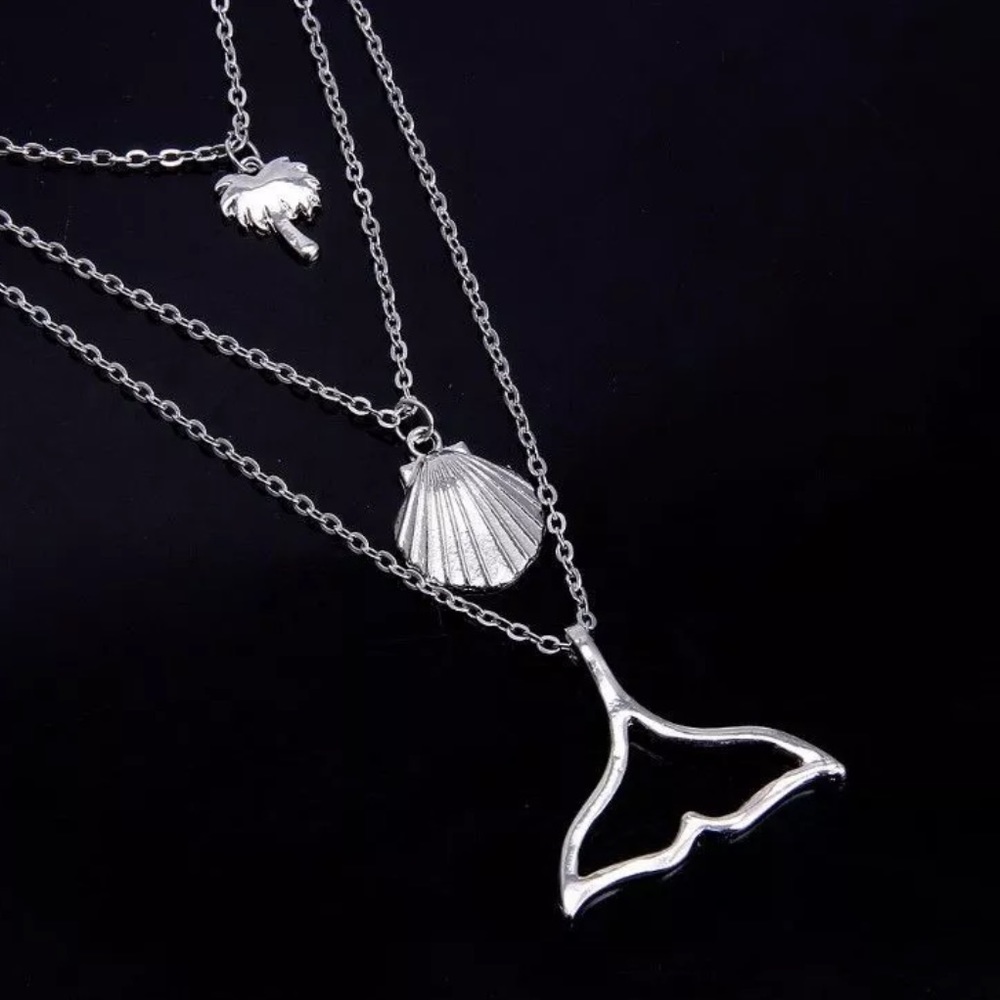 {MARIELLA} boho mermaid tail shell layer necklace - Picture 2 of 7